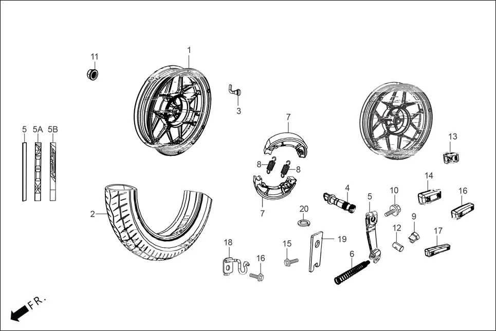 F-11-DRUM REAR WHEEL diagram showing 96001-06012-00