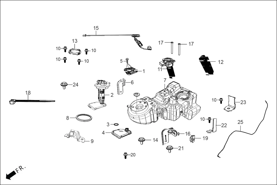 F-13 FUEL TANK diagram showing 37800-ABV-002
