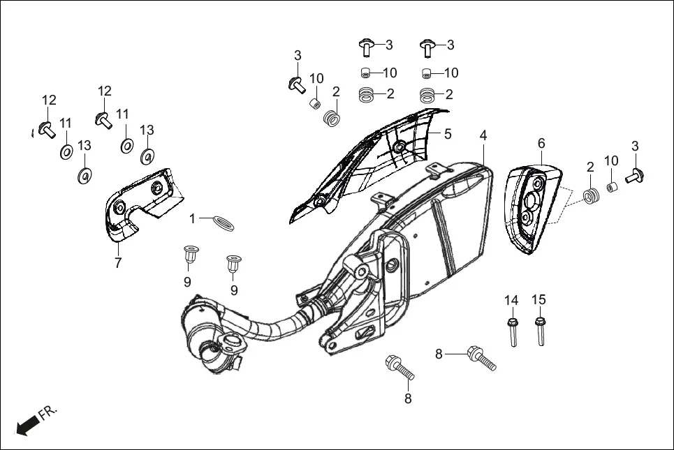 F-16 EXHAUST MUFFLER diagram showing 90308-KPL-840