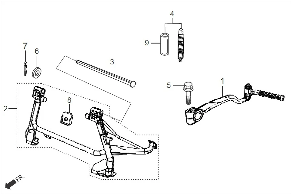 F-17 ARM KICK START/MAIN STAND assembly diagram for Hero Xoom 125(FEB, 2025)