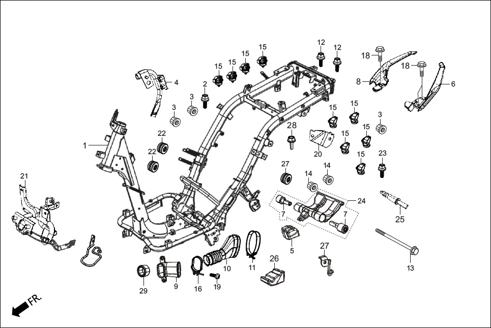 F-23-DISC FRAME BODY diagram showing 50400-ABV-000F