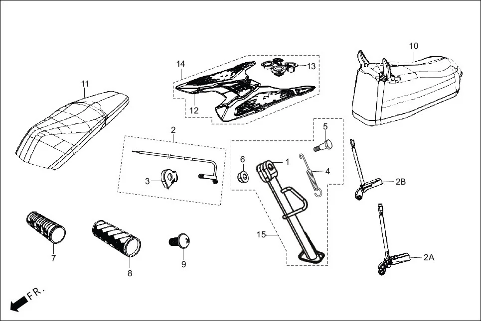 FOP-2 COVER ASSY. SEAT(OPTIONAL) diagram showing ABVAF0G000000G