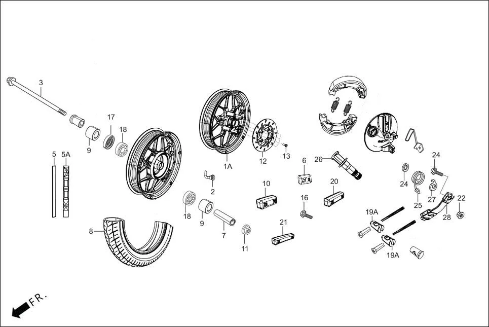 F-10-DISC FRONT WHEEL assembly diagram for Hero XOOM 125 OBD2(Apr., 2025)