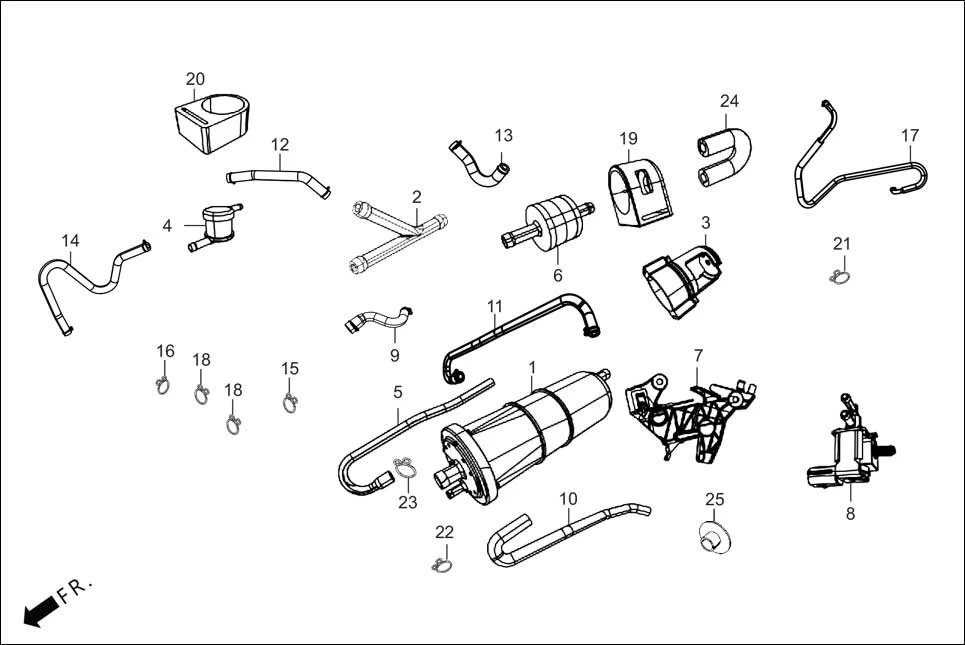 F-13A FUEL TANK (CANISTER ASSY.) diagram showing 17410-AAW-B0099