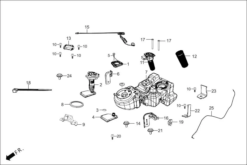 F-13 FUEL TANK diagram showing 16701-AAL-901