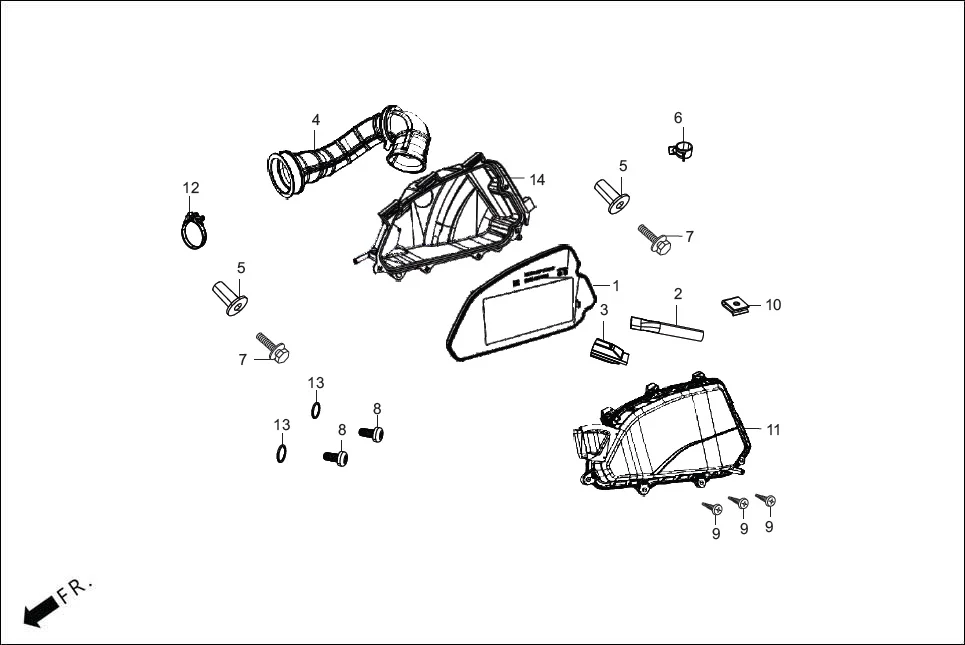 F-15 AIR CLEANER assembly diagram for Hero XOOM 125 OBD2(Apr., 2025)