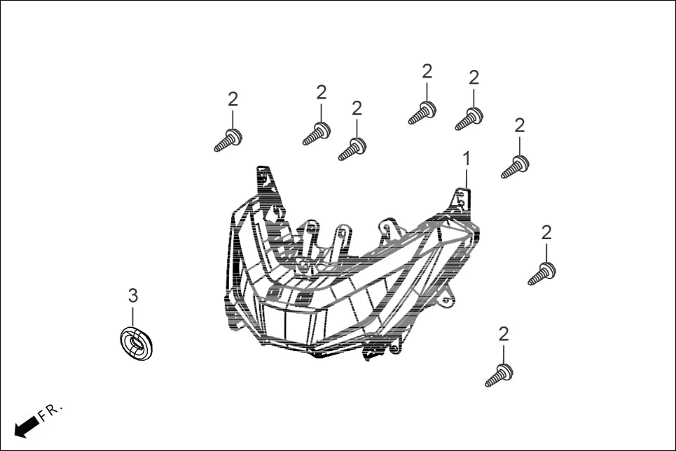 F-1 HEAD LIGHT assembly diagram for Hero XOOM 125 OBD2(Apr., 2025)