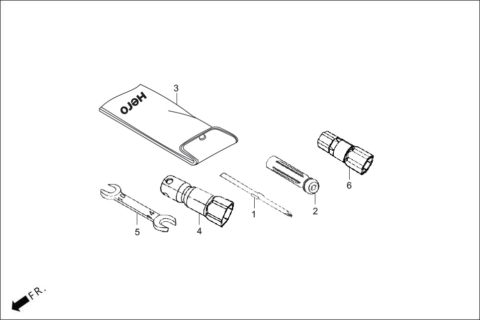 F-24 TOOLS assembly diagram for Hero XOOM 125 OBD2(Apr., 2025)
