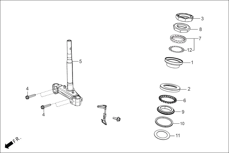 F-9-DISC STRG. STEM assembly diagram for Hero XOOM 125 OBD2(Apr., 2025)
