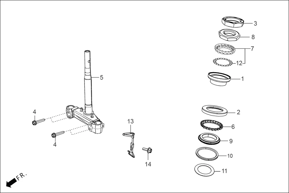 F-9-DRUM STRG. STEM assembly diagram for Hero XOOM 125 OBD2(Apr., 2025)