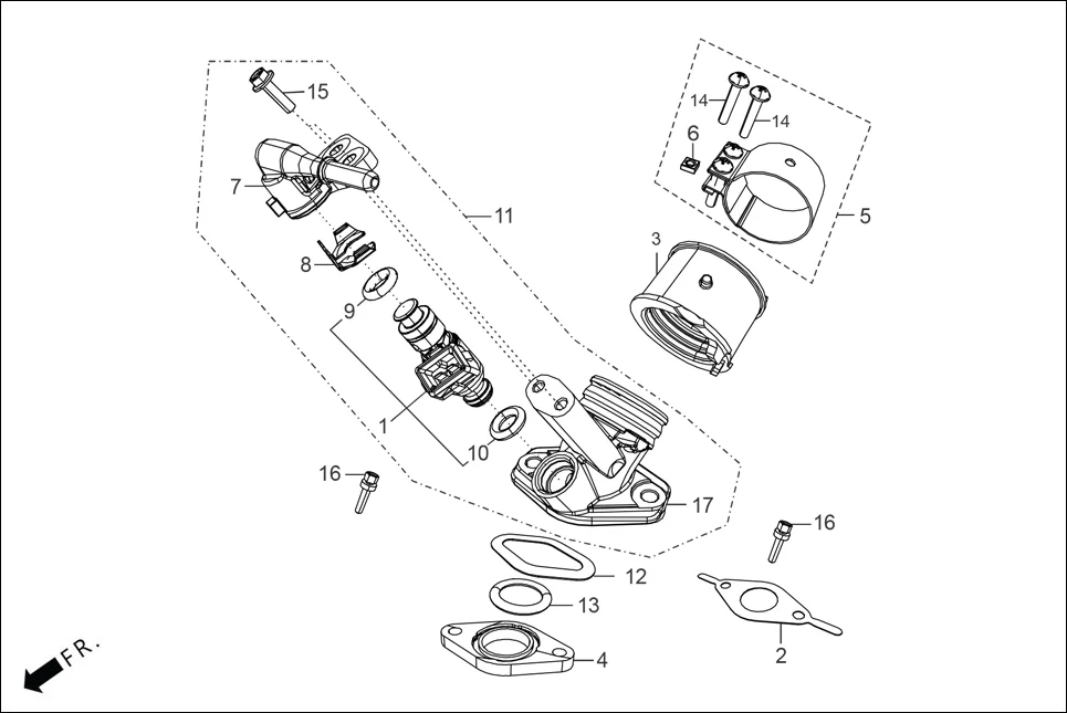 E-17A FUEL INJECTOR ASSY./ INLET PIPE ASSY.