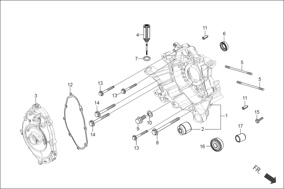 E-7 RIGHT CRANK CASE