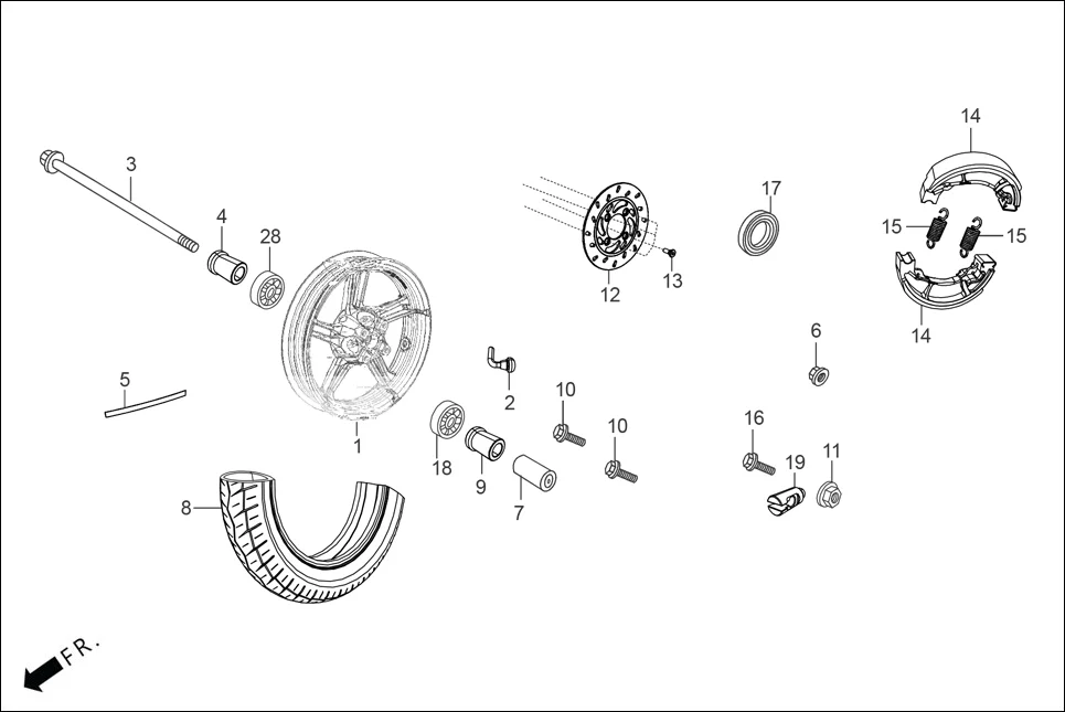 F-10 FRONT WHEEL diagram showing 94050-06000