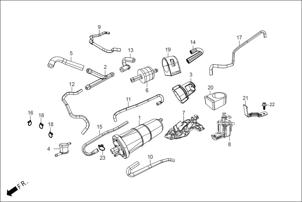 F-13A FUEL TANK  (CANISTER ASSY.) diagram showing 95002-02130