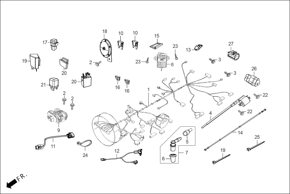 F-22 WIRE HARNESS diagram showing 32603-KPL-780