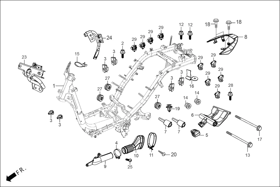 F-23 FRAME BODY diagram showing 90672-KPL-901