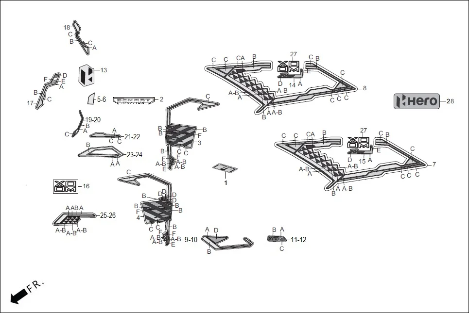 F-26 MARK/STRIPE diagram showing 86830-ABW-800