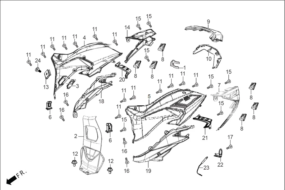 F-8 BODY COVER diagram showing 93903-35380