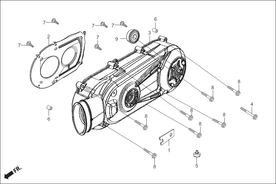 E-11 LEFT CRANK CASE COVER