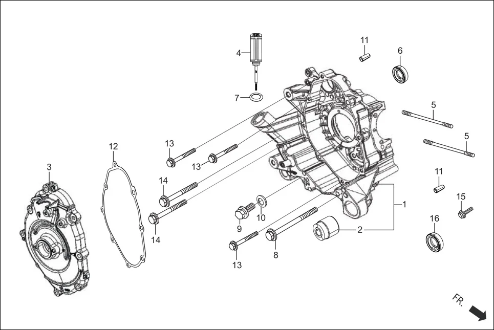 E-7 RIGHT CRANK CASE