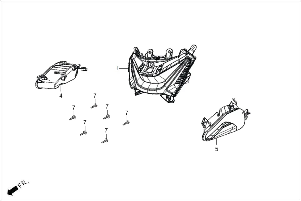 F-1-VX HEAD LIGHT diagram showing 64314-AAW-D00S