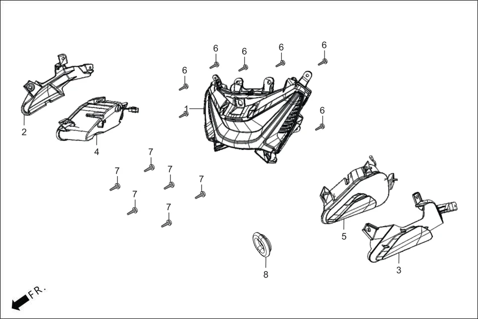F-1-ZX HEAD LIGHT diagram showing 93903-34310
