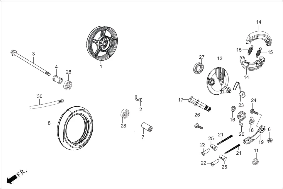 F-10-VX FRONT WHEEL diagram showing ACVKC3E0030ASG