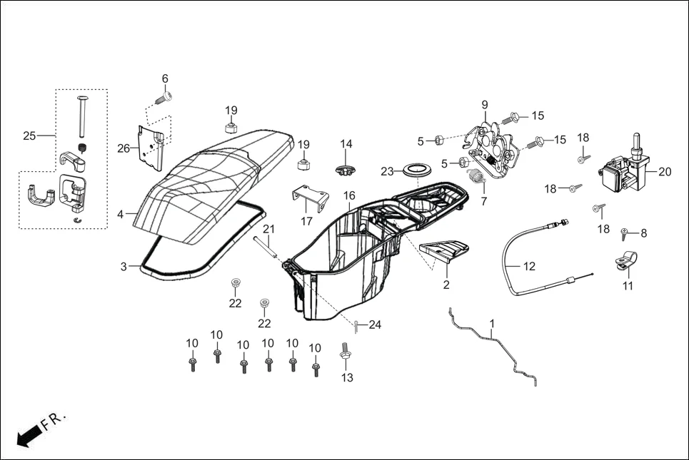 F-12-VX SEAT/LUGGAGE BOX diagram showing 17515-AAW-D00