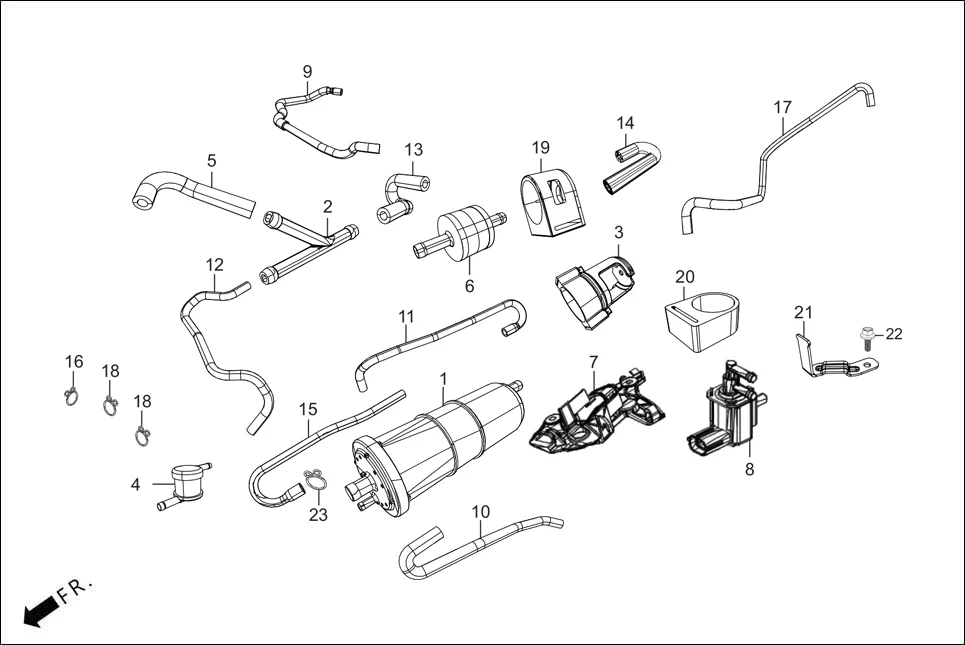 F-13A FUEL TANK (CANISTER ASSY.) diagram showing 95002-02130