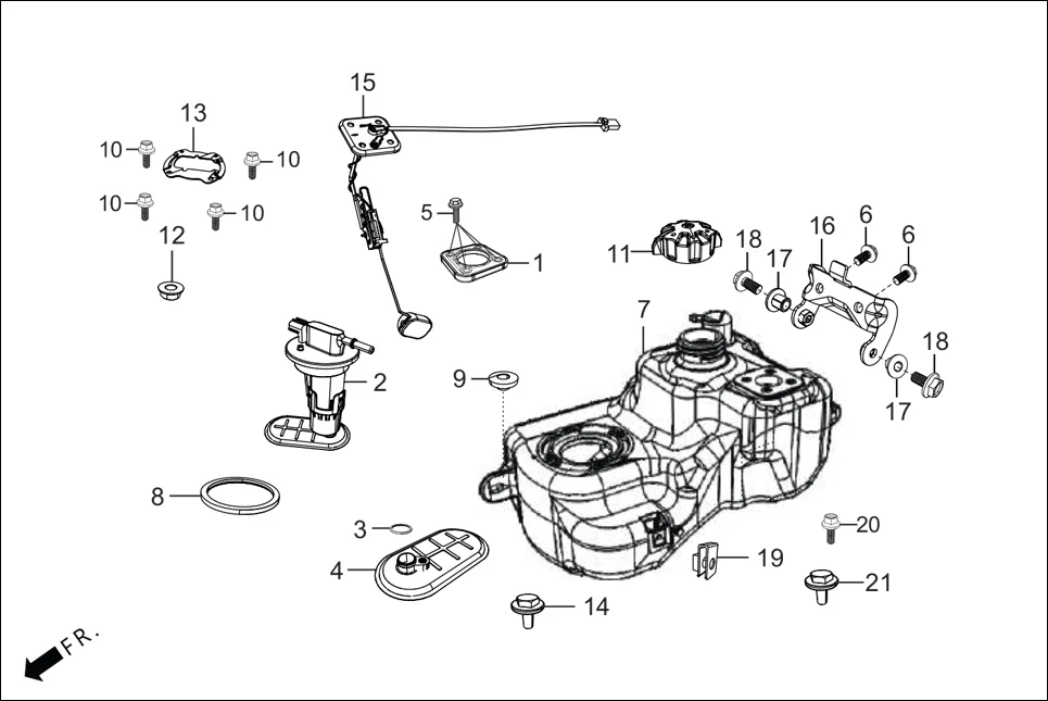 F-13 FUEL TANK diagram showing 94050-06000