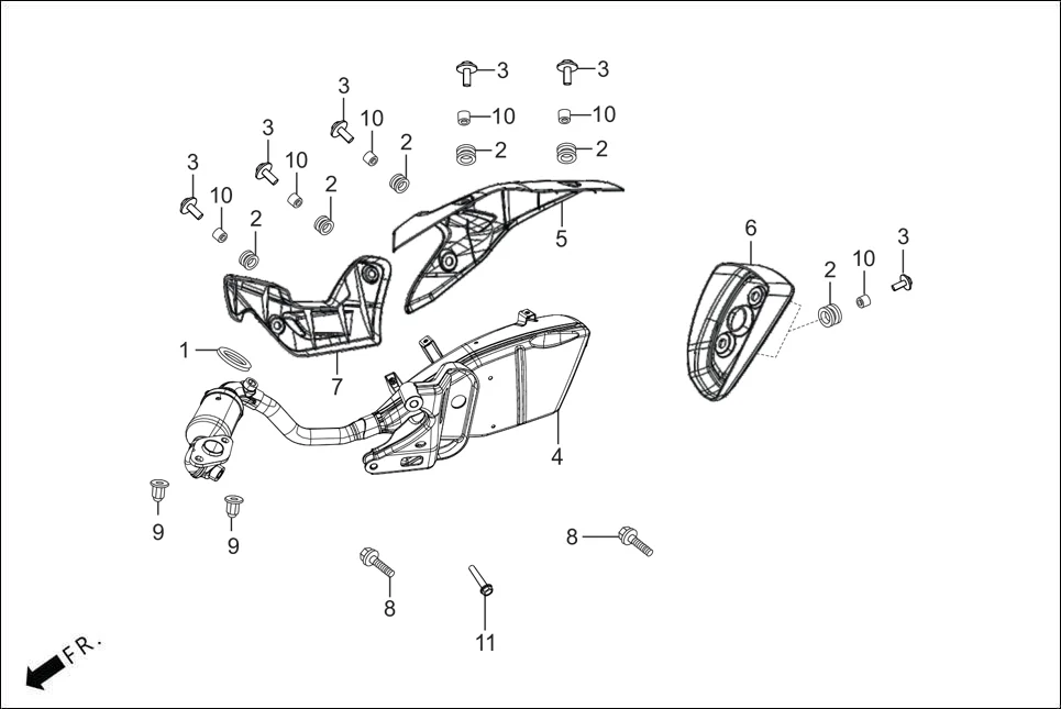 F-16 EXHAUST MUFFLER diagram showing SFBLFH015G