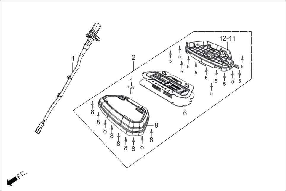 F-2-VX METER diagram showing 93903-22480