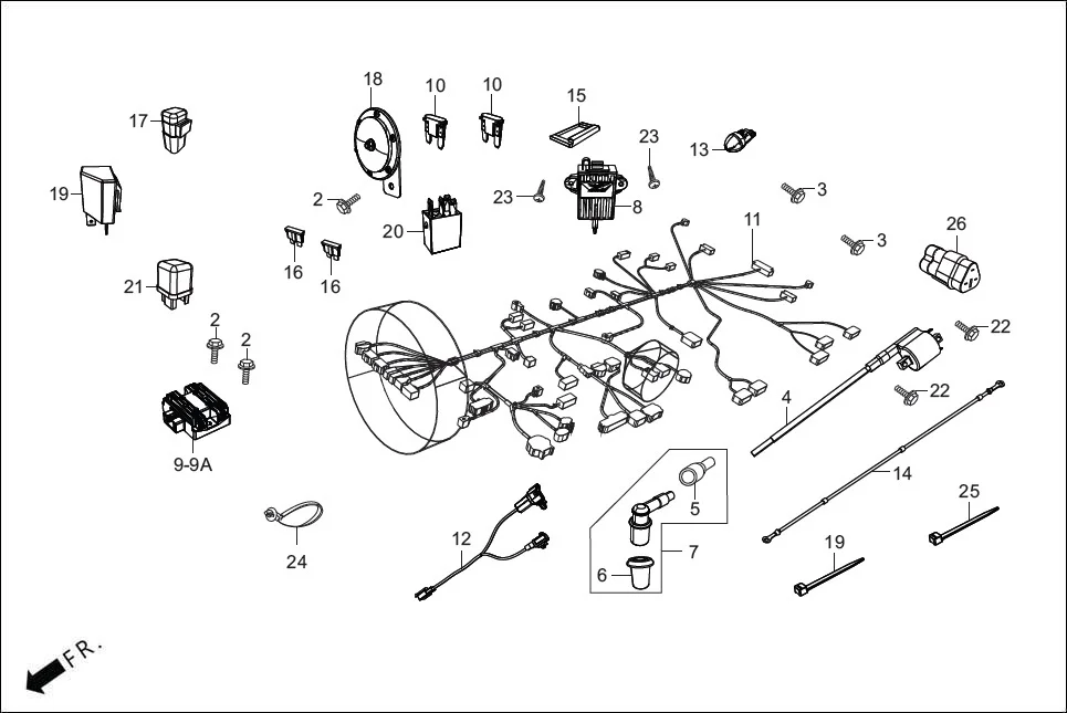 F-22-ZX-PLUS WIRE HARNESS diagram showing 95701-06012-00