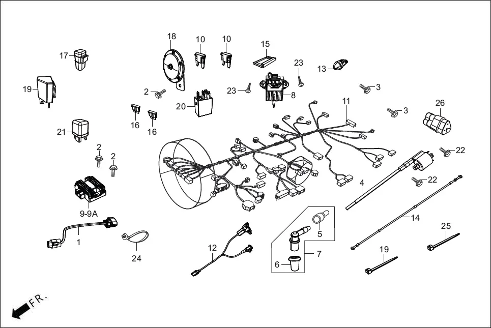 F-22 WIRE HARNESS diagram showing 32102-AAW-D10