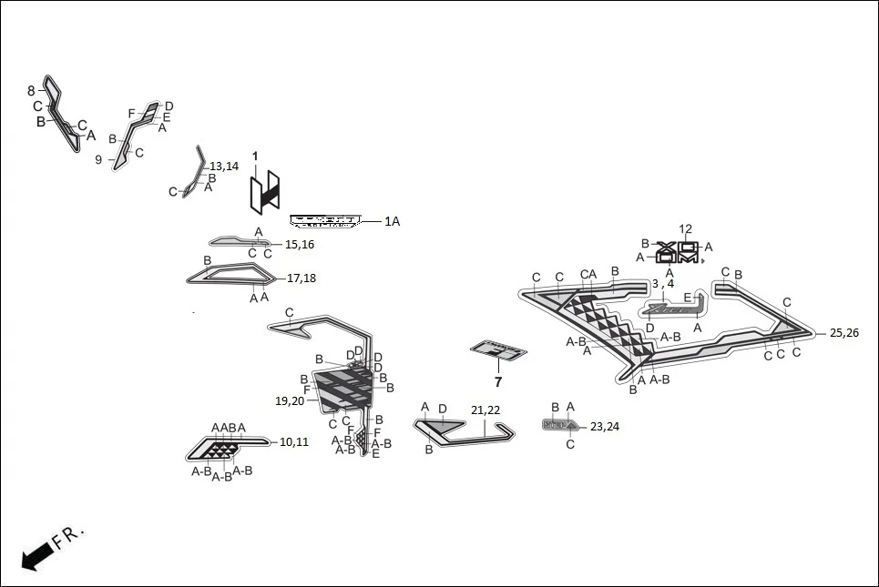 F-26-SE MARK/STRIPE diagram showing 86131-ACV-800