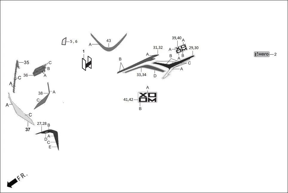 F-26-VX MARK/STRIPE diagram showing ACVKS6B0110ASG