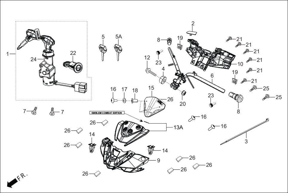 F-4-SE STEERING HANDLE/HANDLE COVER diagram showing 53250-ACV-800A