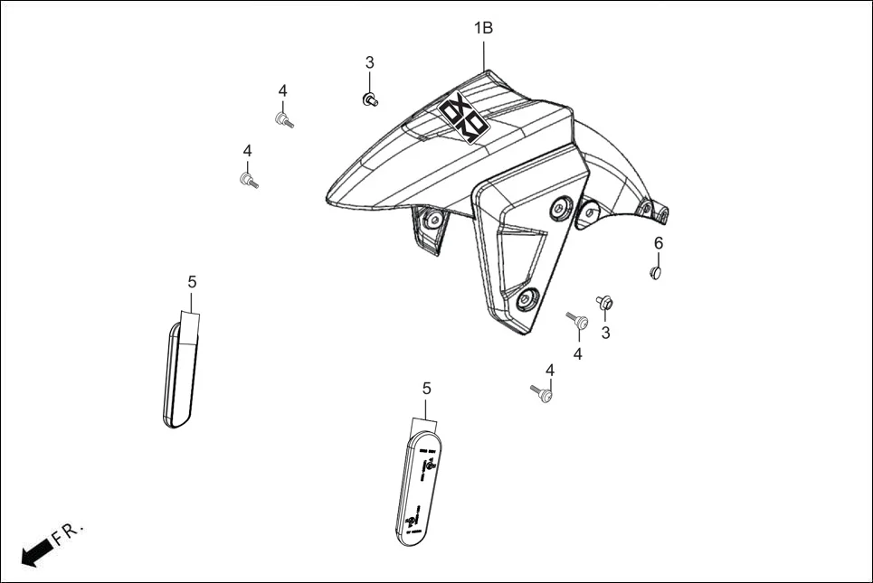 F-5-SE FRONT FENDER diagram showing 61000-ACV-800A
