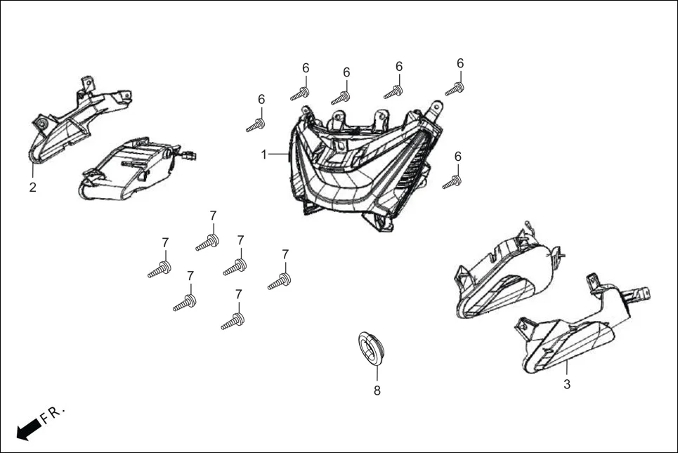 F-1-ZX HEAD LIGHT assembly diagram for Hero XOOM BS6 FI(Jan,2023)