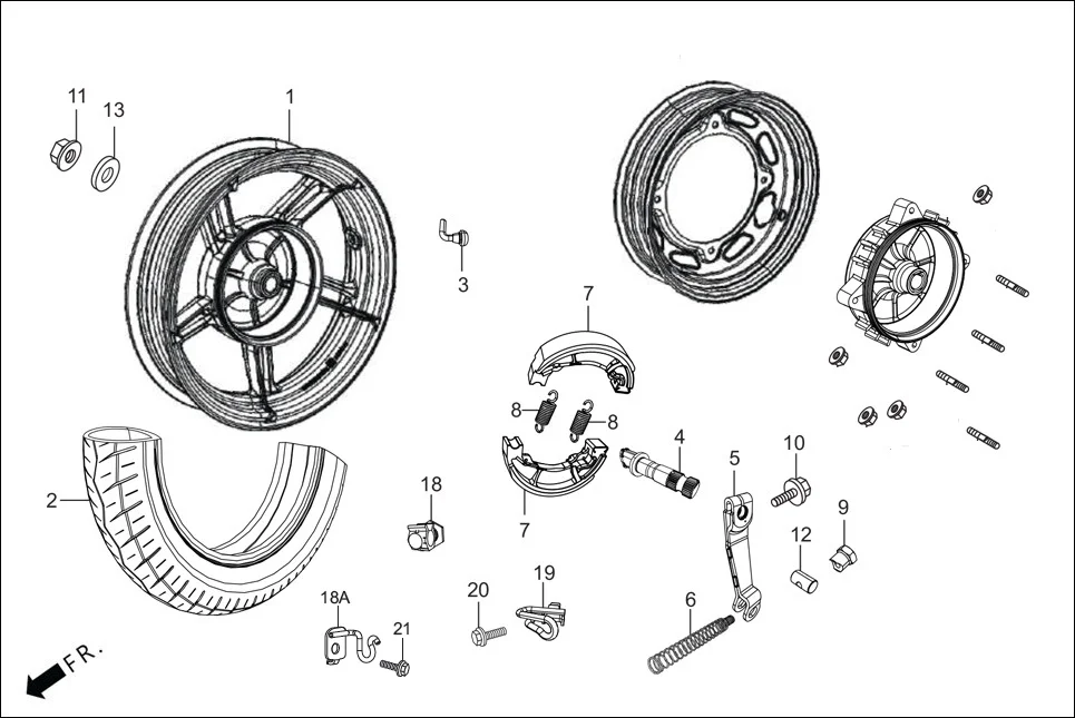 F-11-VX REAR WHEEL assembly diagram for Hero XOOM BS6 FI(Jan,2023)
