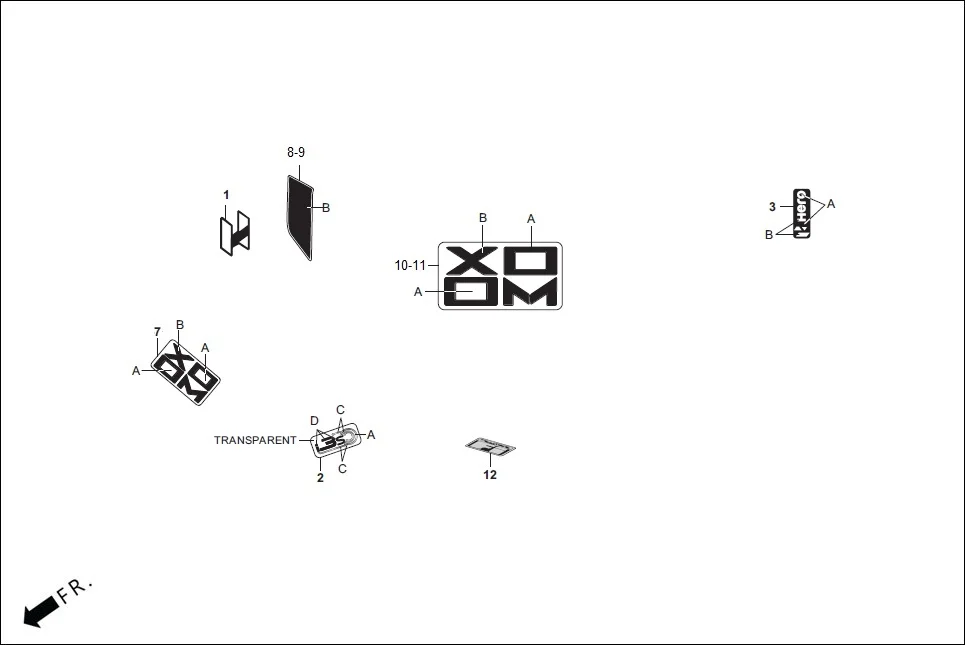 F-26-VX MARK/STRIPE assembly diagram for Hero XOOM BS6 FI(Jan,2023)
