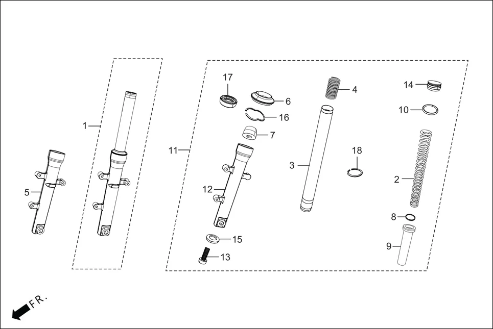 F-9A FR. FORK assembly diagram for Hero XOOM BS6 FI(Jan,2023)