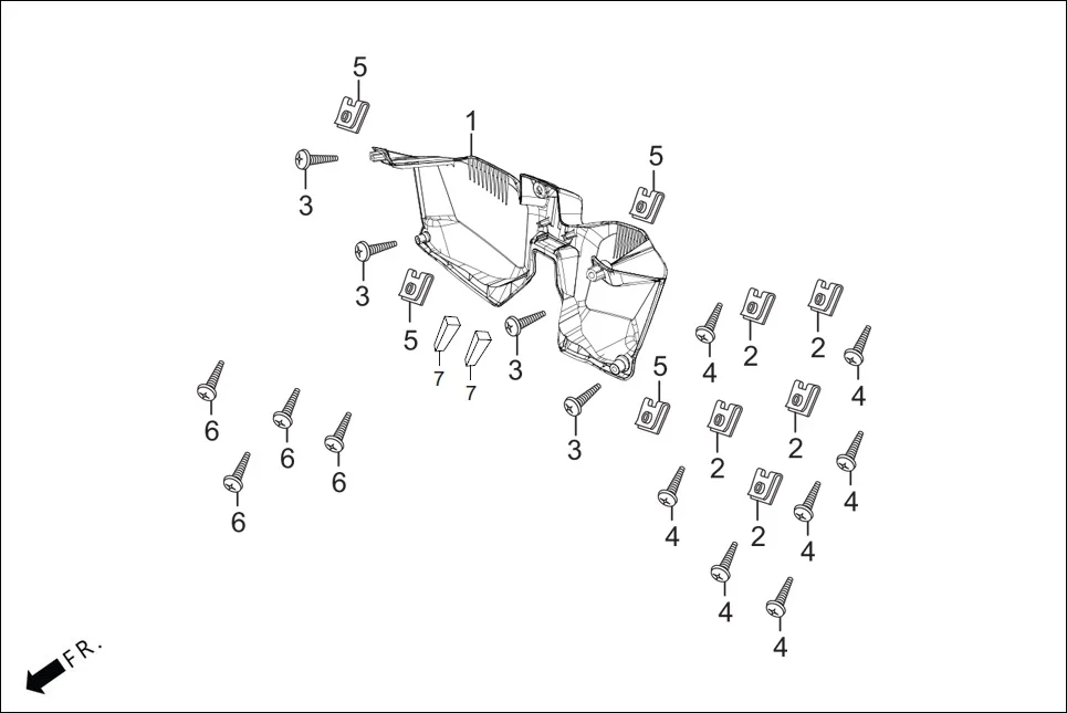FOP-2 FR. INNER BOX assembly diagram for Hero XOOM BS6 FI(Jan,2023)