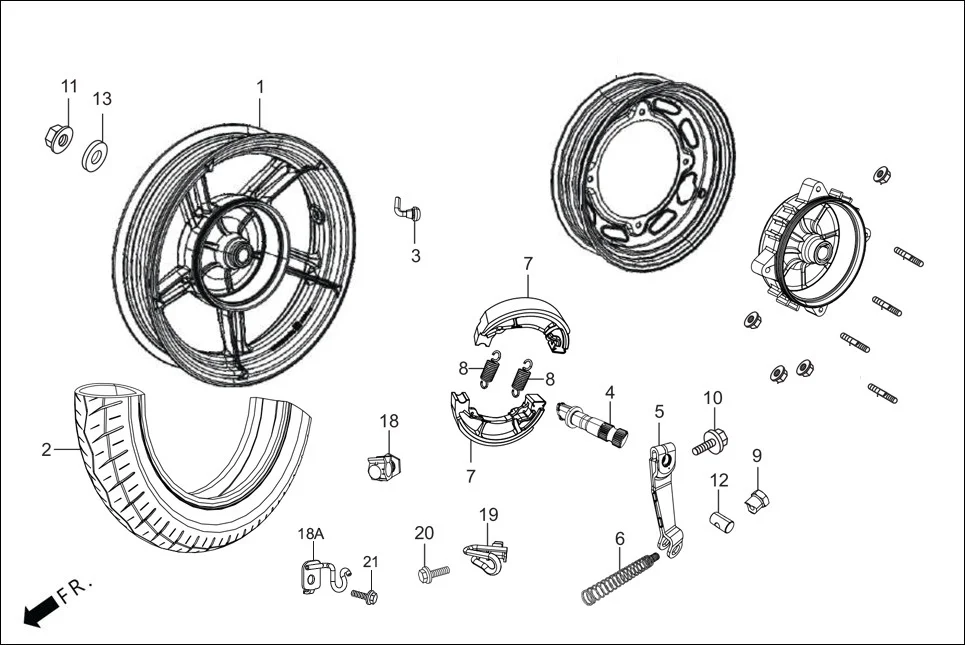 F-11-ZX REAR WHEEL assembly diagram for Hero XOOM 110 BSVI OBD II(April,2023)