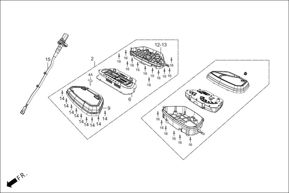 F-2-VX METER assembly diagram for Hero XOOM 110 BSVI OBD II(April,2023)