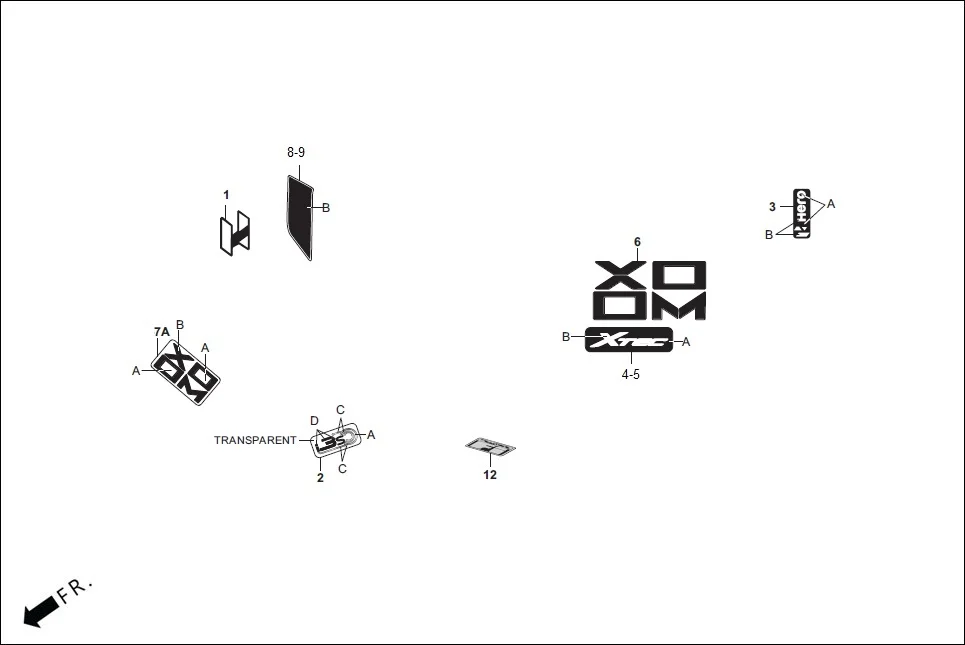 F-26-ZX MARK/STRIPE assembly diagram for Hero XOOM 110 BSVI OBD II(April,2023)