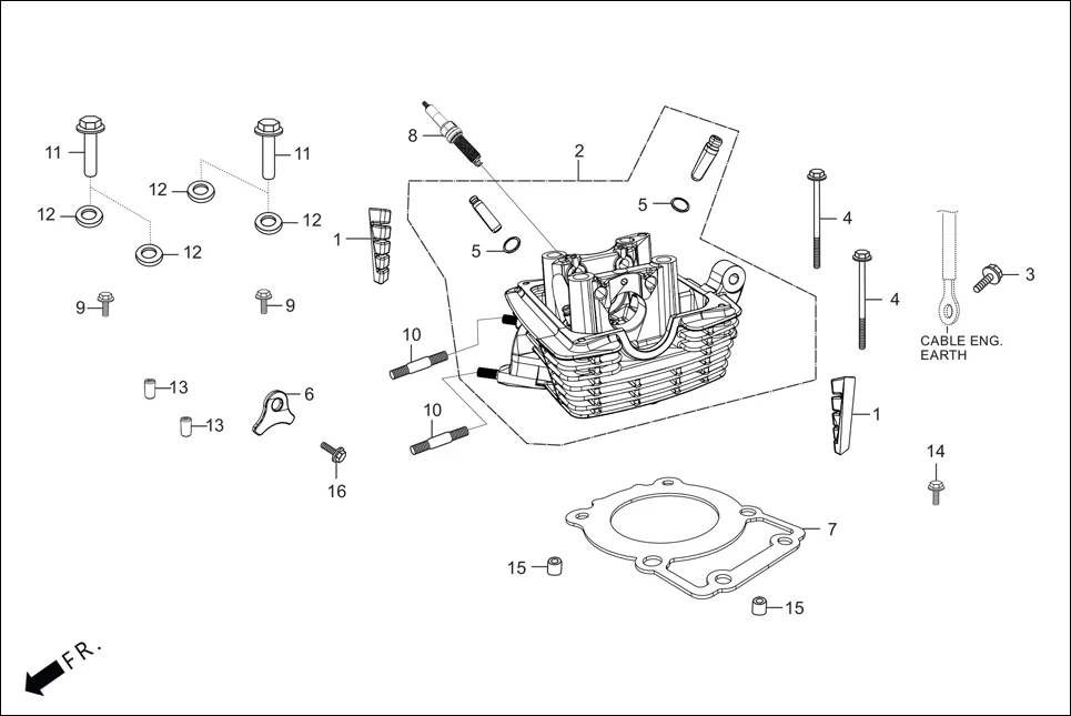 E-1A CYLN. & CYLN HEAD (CYLINDER HEAD)