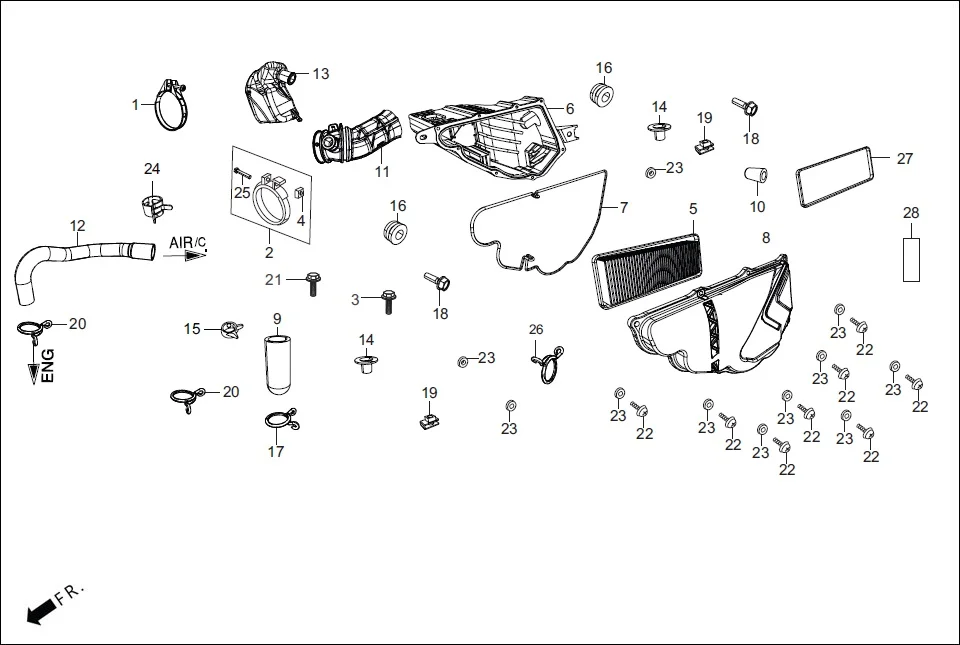 F-13 AIR CLEANER diagram showing 17369-AAM-100