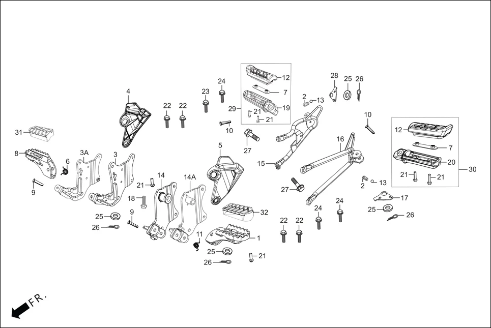 F-15 STEP PILLION / HOLDER / BRKT. assembly diagram for Hero Xpulse 200 4V(July 2022)