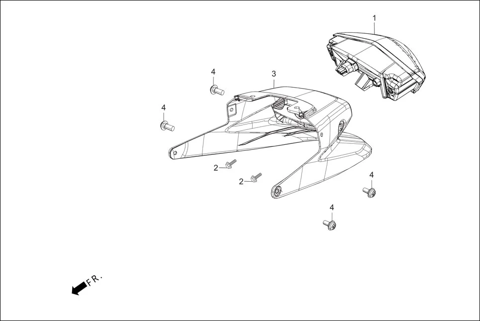 F-22 TAIL LIGHT assembly diagram for Hero Xpulse 200 4V(July 2022)